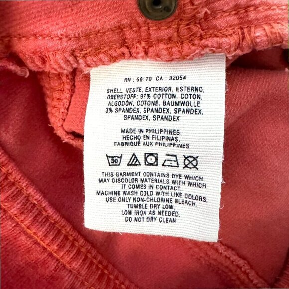 PILCRO Anthropologie Pilcro Serif Cords Corduroy Skinny Button Fly Pants 27 - Picture 6 of 6